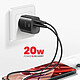 Acheter Swissten Chargeur USB-C 20W Power Delivery et USB-A Quick Charge 3.0 18W Noir