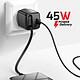 Acheter Swissten Chargeur Secteur USB-A 45W avec Câble Rétractable USB-C 0.75m Intégré Noir