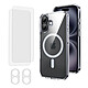 Evetane Coque iPhone 16 Antichoc compatible Magsafe + 2 Protections écran et 2 protections Objectif Caméra Coque iPhone 16 Antichoc compatible Magsafe + 2 Protections écran et 2 protections Objectif Caméra