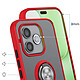 Avis Coque pour Honor 600 Lite avec Support Anneau et Fixation Magnétique Rouge