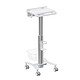 KIMEX 120-0051K3 Chariot pour appareils médicaux avec support antivol ordinateur portable, hauteur réglable 80-120 cm