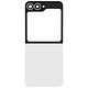 Clappio Kit Vitre Arrière Supérieure et Inférieure pour Galaxy Z Flip 6 - Kit complet de vitres arrières supérieure et inférieure blanche parfaitement compatible avec le Samsung Galaxy Z Flip 6
