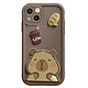 Avizar Coque pour iPhone 13 avec Motifs Capybara Kawaii en 3D et Contour Surélevé Coque kawaii marron avec décors 3D, conçue spécifiquement pour iPhone 13