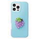 Avizar Coque pour iPhone 16 Pro Max avec Motif Raisin en Relief 3D et Contour Surélevé Coque bleu pastel pour iPhone 16 Pro Max avec grappe de raisin décorative en relief 3D