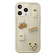 Avizar Coque pour iPhone 15 Pro avec Motifs Nounours Kawaii en 3D et Contour Surélevé Coque kawaii crème avec décors 3D, conçue spécifiquement pour iPhone 15 Pro