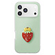 Avizar Coque pour iPhone 17 Pro Max avec Motif Fraise en Relief 3D et Contour Surélevé Coque vert pastel pour iPhone 17 Pro Max avec fraise décorative en relief 3D