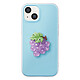 Avizar Coque pour iPhone 14 avec Motif Raisin en Relief 3D et Contour Surélevé Coque bleu pastel pour iPhone 14 avec grappe de raisin décorative en relief 3D
