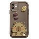 Avizar Coque pour iPhone 11 avec Motifs Capybara Kawaii en 3D et Contour Surélevé Coque kawaii marron avec décors 3D, conçue spécifiquement pour iPhone 11