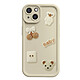 Avizar Coque pour iPhone 13 avec Motifs Nounours Kawaii en 3D et Contour Surélevé Coque kawaii crème avec décors 3D, conçue spécifiquement pour iPhone 13