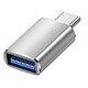 Blue Star Adaptateur OTG USB-C Mâle vers USB 3.0 Femelle Argent Adaptateur OTG ultra compact conçu pour convertir un port USB-C mâle en un port USB femelle classique