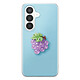 Avizar Coque pour Galaxy S26 avec Motif Raisin en Relief 3D et Contour Surélevé Coque bleu pastel pour Samsung Galaxy S26 avec grappe de raisin décorative en relief 3D
