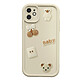 Avizar Coque pour iPhone 12 avec Motifs Nounours Kawaii en 3D et Contour Surélevé Coque kawaii crème avec décors 3D, conçue spécifiquement pour iPhone 12