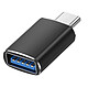 Blue Star Adaptateur OTG USB-C Mâle vers USB 3.0 Femelle Noir Adaptateur OTG ultra compact conçu pour convertir un port USB-C mâle en un port USB femelle classique