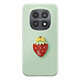 Avizar Coque pour Redmi Note 15 avec Motif Fraise en Relief 3D et Contour Surélevé Coque vert pastel pour Redmi Note 15 avec fraise décorative en relief 3D