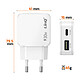 Avis LinQ Chargeur Secteur Universel Double Port USB-C et USB-A 30W Blanc