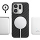Abeel Coque pour Oppo Find X9 Compatible MagSafe / Qi2 Texturée Fibre de Carbone 6D Noir pas cher