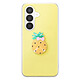 Avizar Coque pour Galaxy S26 avec Motif Ananas en Relief 3D et Contour Surélevé Coque jaune pastel pour Galaxy S26 avec ananas décorative en relief 3D