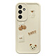 Avizar Coque pour Galaxy A37 avec Motifs Nounours Kawaii en 3D et Contour Surélevé Coque kawaii crème avec décors 3D, conçue spécifiquement pour Galaxy A37
