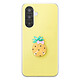 Avizar Coque pour Galaxy A36 avec Motif Ananas en Relief 3D et Contour Surélevé Coque jaune pastel pour Galaxy A36 avec ananas décorative en relief 3D