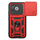 Mayaxess Coque pour Honor 600 Lite avec Cache Caméra Coulissante et Bague Magnétique Rouge - Cette coque hybride rouge pour Honor 600 Lite absorbe les chocs du quotidien