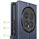 Acheter Mayaxess Étui Portefeuille 2 en 1 pour Honor Magic 8 Pro avec Coque Détachable Bleu nuit