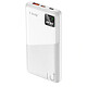 LinQ PowerBank 10000mAh 22.5W Power Delivery USB-C / USB-A avec Écran LED Blanc - Batterie de secours d'une grande capacité de 10000mAh, idéale pour prolonger l'autonomie de vos appareils lors de vos longues journées