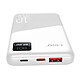 LinQ PowerBank 10000mAh 22.5W Power Delivery USB-C / USB-A avec Écran LED Blanc pas cher