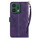 Avizar Étui Portefeuille pour Oppo Reno 14 / 14F / 14 FS avec Dragonne Étui portefeuille en similicuir violet foncé élégant et fonctionnel compatible Oppo Reno 14, 14F et 14 FS