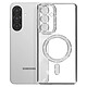 Avizar Coque pour Galaxy A27 Compatible MagSafe avec Contour Strassé - Coque transparente avec contour argent orné de strass brillants, spécialement conçue pour le Galaxy A27