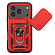 Mayaxess Coque pour Honor 600 Pro avec Cache Caméra Coulissante et Bague Magnétique Rouge Cette coque hybride rouge pour Honor 600 Pro absorbe les chocs du quotidien