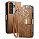 Avizar Étui Portefeuille pour Galaxy A56 Motif Floral avec Poche Zippée Intégrée - Fonction portefeuille complète avec plusieurs emplacements pour cartes, billets, permettant de regrouper smartphone et essentiels du quotidien en un seul accessoire