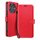 Mayaxess Étui Portefeuille pour Xiaomi 17T avec Dragonne et Fonction Support Rouge Étui effet cuir élégant avec multiples rangements cartes et billets