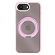 Avizar Coque MagSafe pour iPhone 16e avec Anneau XL de Support Intégré Cette coque rose translucide pour iPhone 16e offre une protection contre les chocs et les rayures du quotidien
