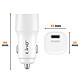 LinQ Chargeur Voiture Allume Cigare PPS USB-C 45W avec Technologie Anti-Surchauffe Blanc pas cher