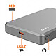 Acheter LinQ Powerbank MagSafe 10000mAh 15W et Filaire 22.5W avec 4 Témoins LED de Charge Gris