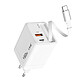 LinQ Chargeur Secteur PPS de 50W avec Câble Rétractable / Ports USB-C / USB-A Blanc Chargeur secteur PPS de 50W spécialement optimisé pour la charge ultra-rapide des smartphones / tablettes Samsung Galaxy.