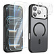Avizar Pack Coque MagSafe iPhone 17 Pro Max avec 2 Verres Trempés et 2 Verres Caméra - Cette coque intégrale pour iPhone 17 Pro Max s'ajuste parfaitement aux lignes de l'appareil tout en laissant un accès libre et ergonomique aux différents ports et boutons