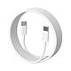 Grab 'N Go Câble USB-C vers USB-C 2m 60W Charge Rapide et Transfert de Données Blanc Profitez d'une compatibilité universelle avec tous vos appareils équipés d'un port USB-C, incluant les smartphones, tablettes et ordinateurs portables de dernière généra