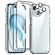 Avizar Pack Protection pour iPhone 15 avec Coque 2 Verres Trempés et 2 Films Caméra Ce pack de protection intégrale est spécifiquement conçu pour le iPhone 15 afin de garantir un ajustement parfait et un accès total à toutes les fonctionnalités.