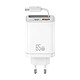 Avis Usams Chargeur GaN 65W 2 Ports USB PD et PPS avec Câble Rétractable USB-C Rapide Blanc