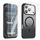 Avizar Pack Coque MagSafe iPhone 17 Pro avec 2 Verres Trempés et 2 Protection Caméra - Cette coque intégrale pour iPhone 17 Pro s'ajuste parfaitement aux lignes de l'appareil tout en laissant un accès libre et ergonomique aux différents ports et boutons