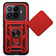 Mayaxess Coque pour Xiaomi 17T avec Cache Caméra Coulissant et Bague Magnétique Rouge - Conception hybride pour Xiaomi 17T, assurant une absorption optimale des chocs du quotidien