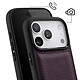 Avis Melkco Coque pour iPhone 17 Pro Renforcée en Cuir Grainé avec Bords Surélevés Violet foncé