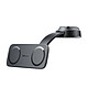 Acefast Support Voiture pour Smartphone avec Double Plaque Magnétique Orientable 360° Noir Ce support voiture ventouse double permet d'installer deux smartphones côte à côte pour suivre votre navigation GPS sur un écran tout en gérant vos appels ou votre musiq