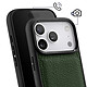 Avis Melkco Coque pour iPhone 17 Pro Renforcée en Cuir Grainé avec Bords Surélevés Vert foncé