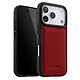 Melkco Coque pour iPhone 17 Pro Renforcée en Cuir Grainé avec Bords Surélevés Rouge - Cette coque ajustée pour iPhone 17 Pro offre une protection efficace du dos et des contours contre les chocs et les rayures