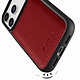 Acheter Melkco Coque pour iPhone 17 Pro Renforcée en Cuir Grainé avec Bords Surélevés Rouge