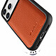 Acheter Melkco Coque pour iPhone 17 Pro Renforcée en Cuir Grainé avec Bords Surélevés Orange