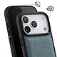 Avis Melkco Coque pour iPhone 17 Pro Renforcée en Cuir Grainé avec Bords Surélevés Bleu