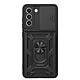 Mayaxess Coque pour Galaxy S21 FE avec Cache Caméra Coulissant et Bague Magnétique Noir - Conception hybride pour Galaxy S21 FE, assurant une absorption optimale des chocs du quotidien